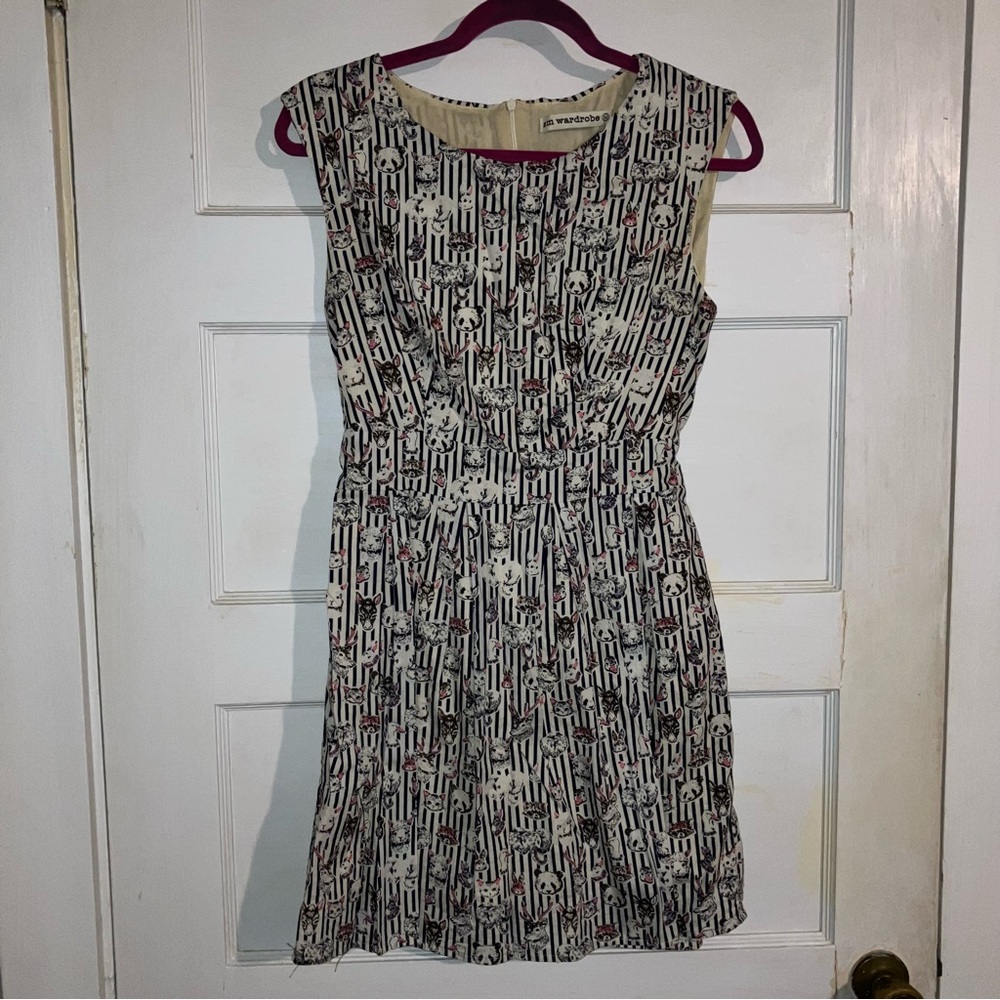 Modcloth Black and White Graphic Mini Dress